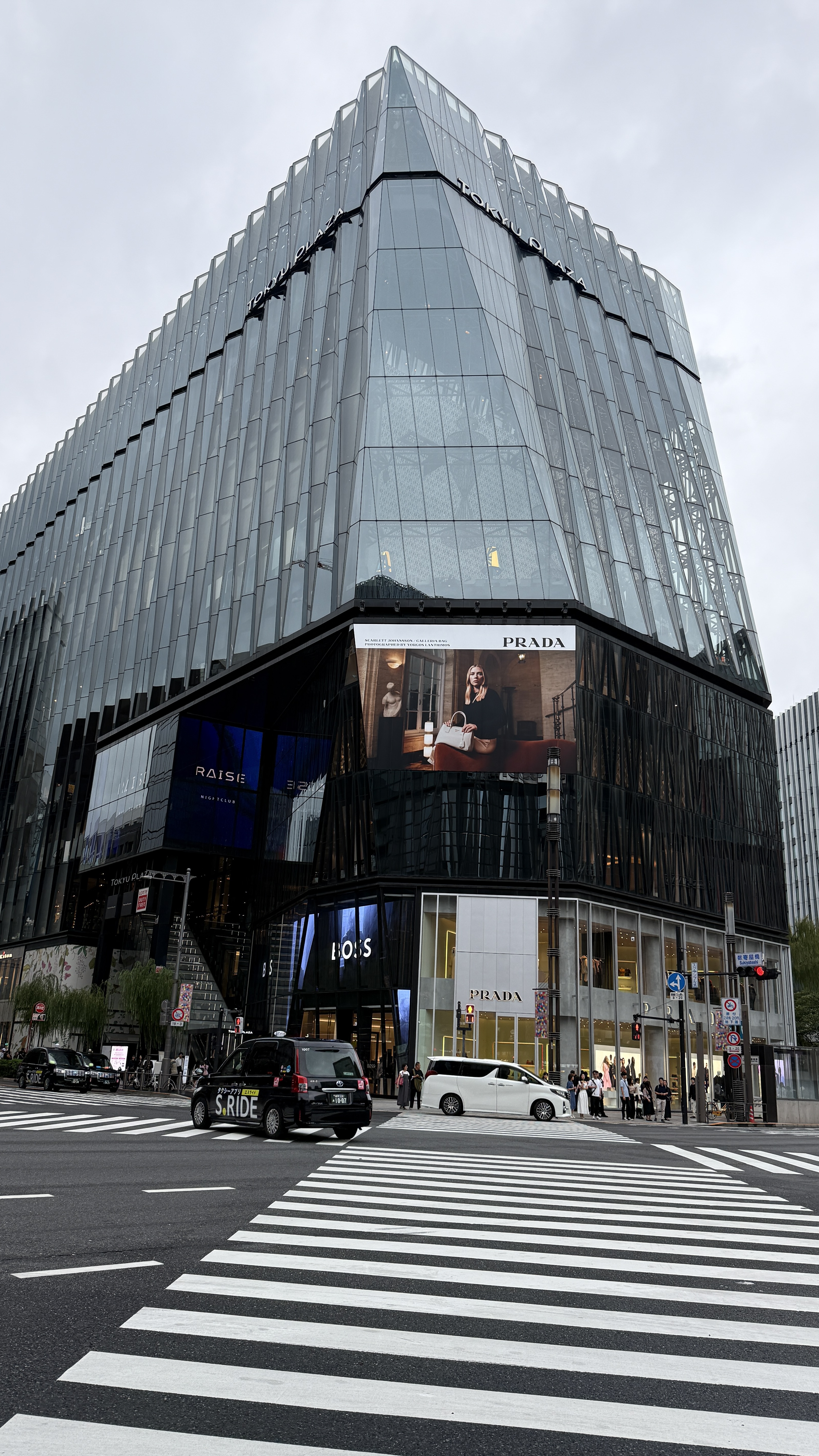 Ginza's grid of streets in the early evening, when the boutiques are lit and foot traffic drops