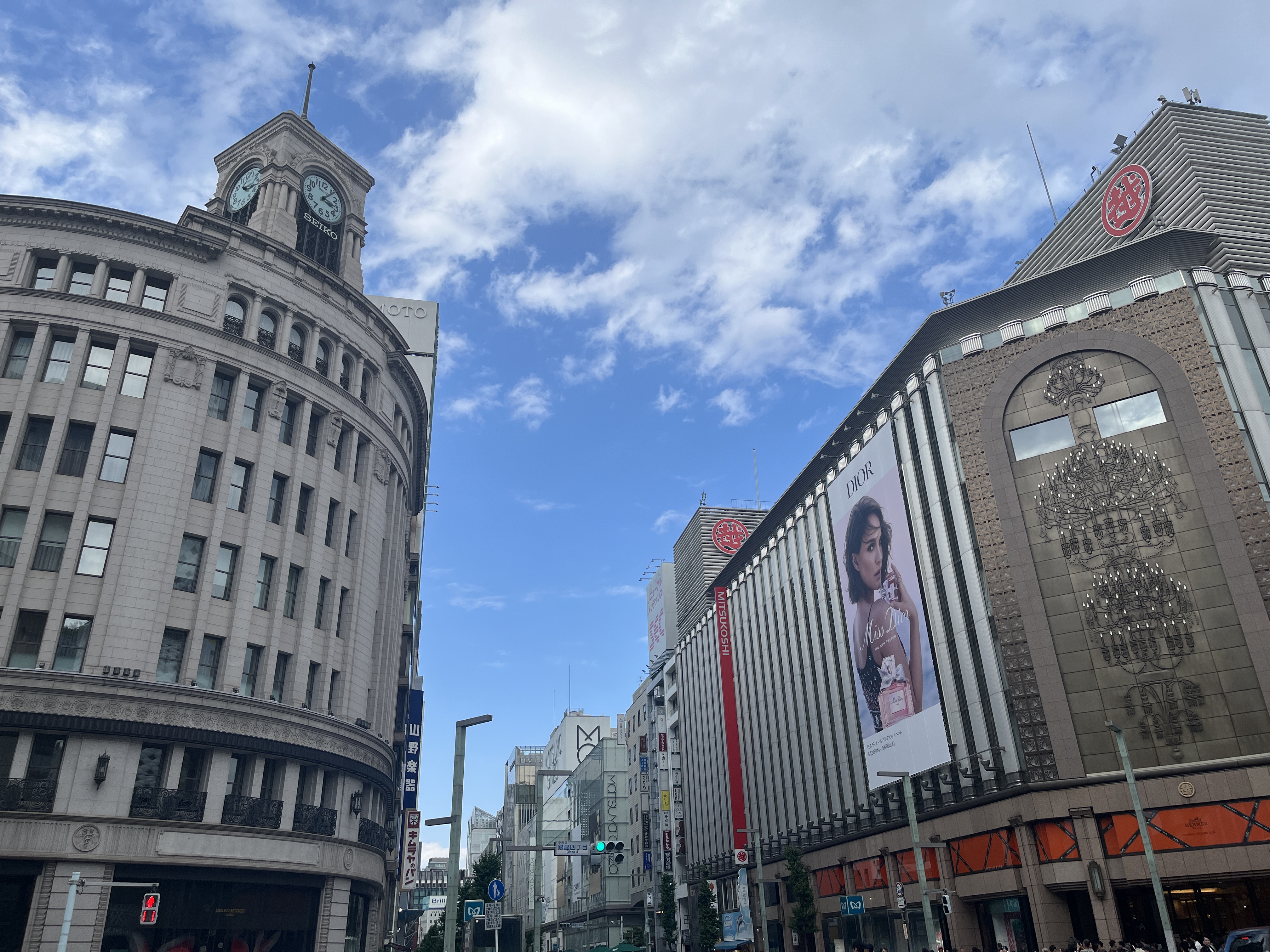 Ginza in the early morning, before the shops open and the street belongs to the neighborhood
