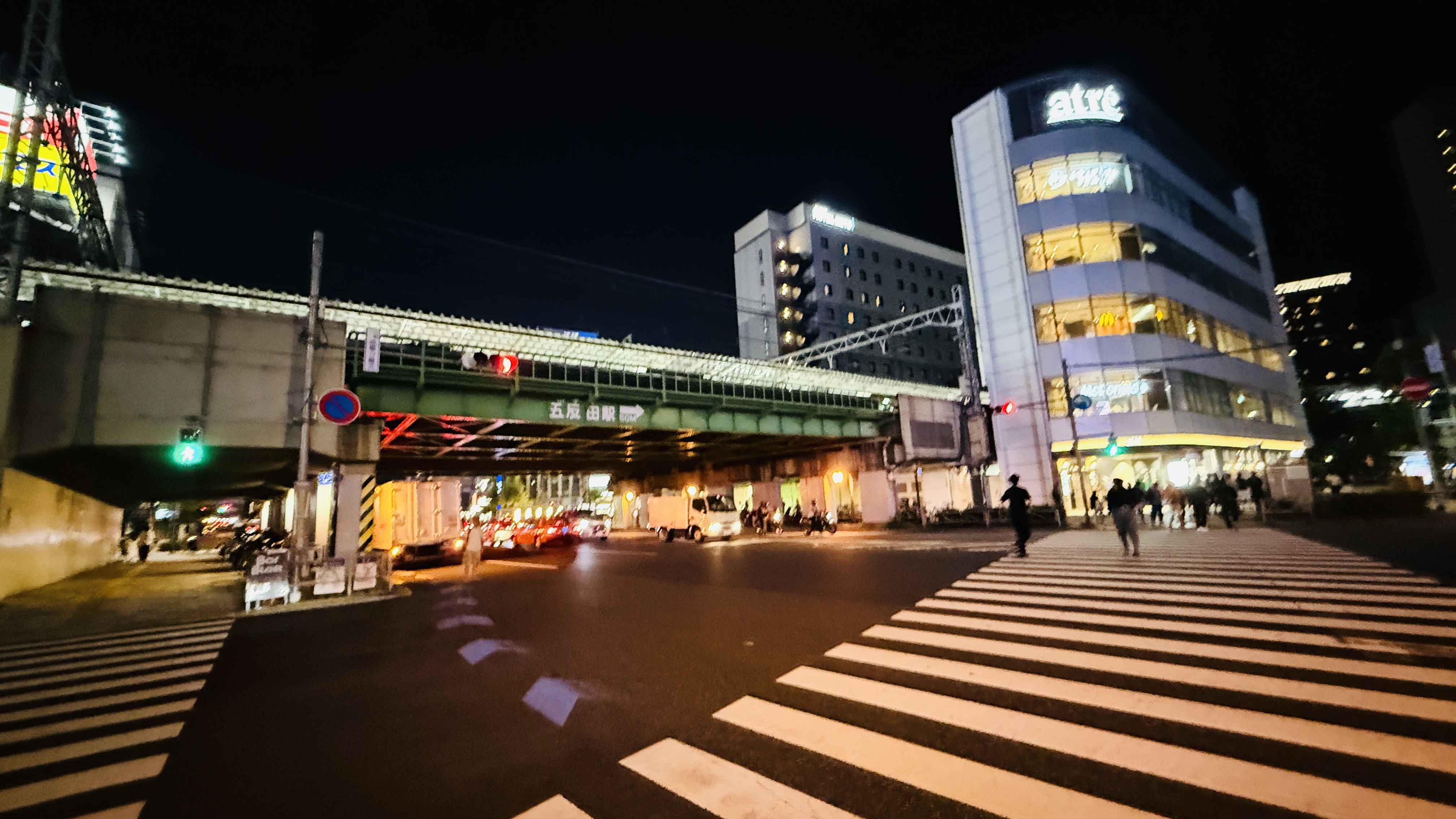 Modern street scene around Gotanda station