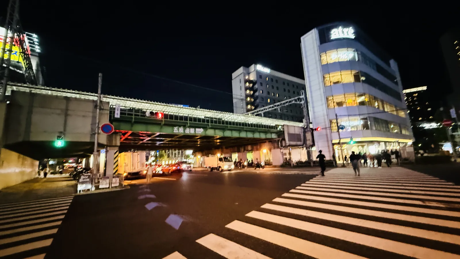 Modern street scene around Gotanda station